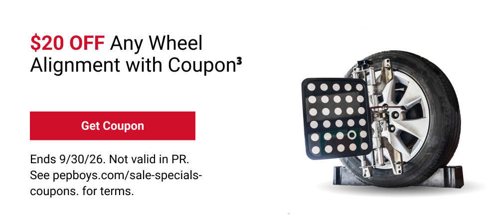 $20 OFF ANY WHEEL ALIGNMENT WITH COUPON(3)